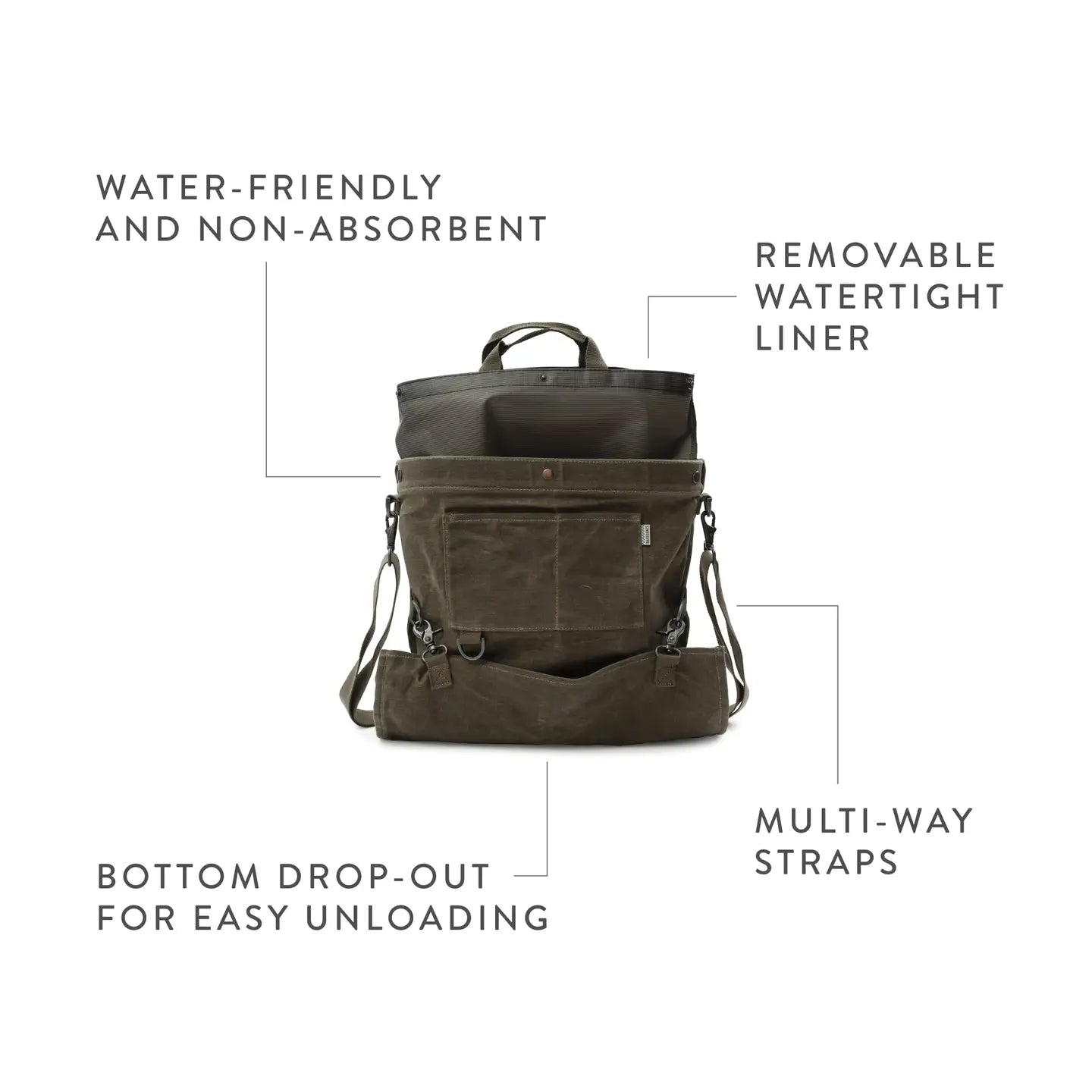 Harvesting & Gathering Bag Waxed Canvas Dark Khaki