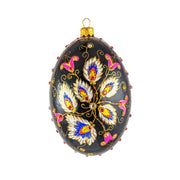 Noir Encrusted Egg with Floral Jewels Ornament