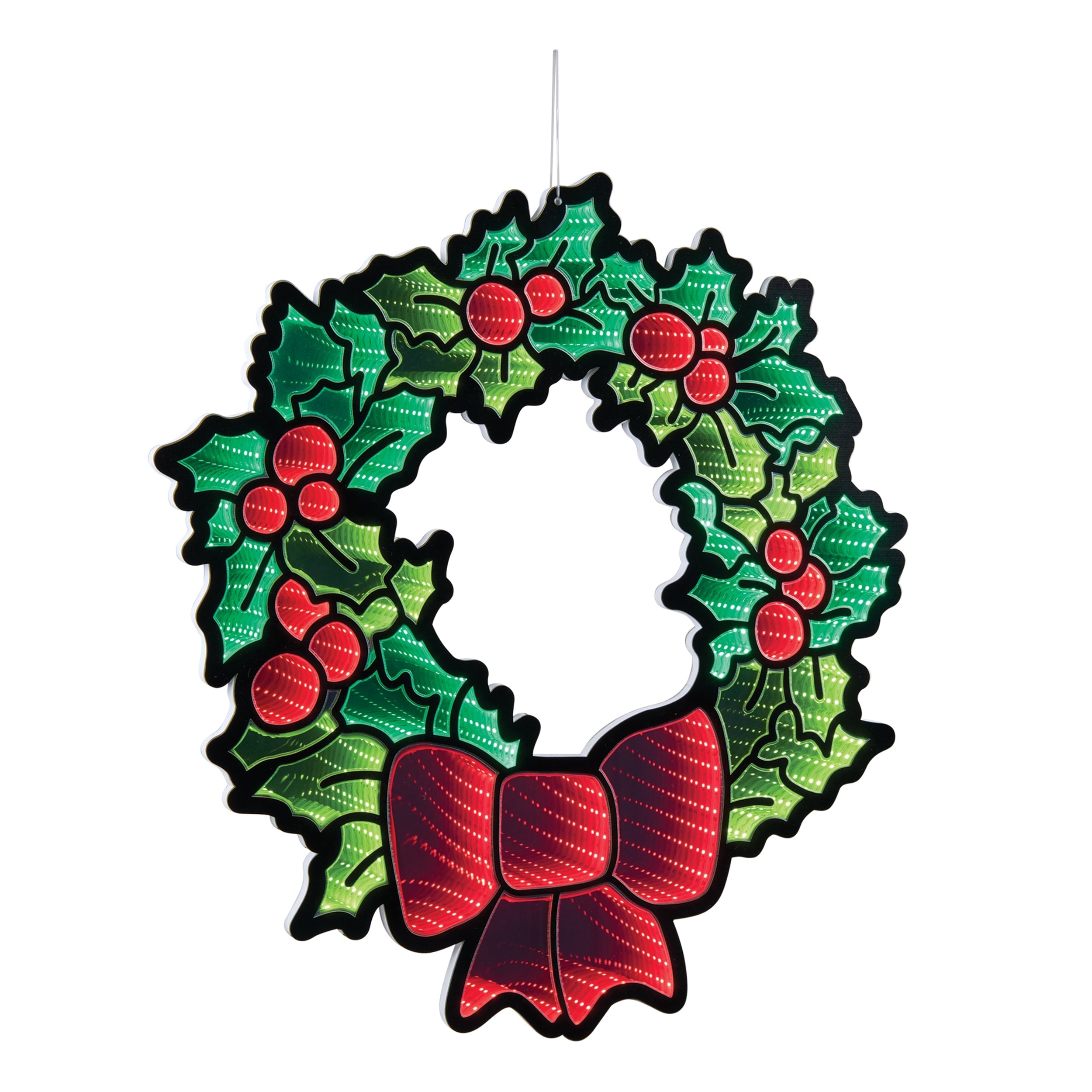 Holly Wreath with Bow EKKO Infinity Light 24"