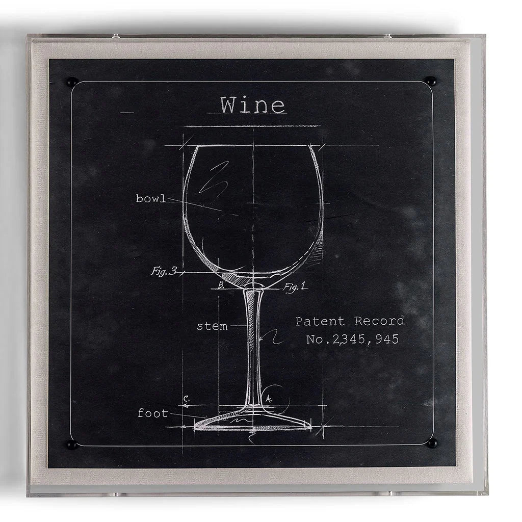 Typology of a Wine Glass 20 x 20 Inches