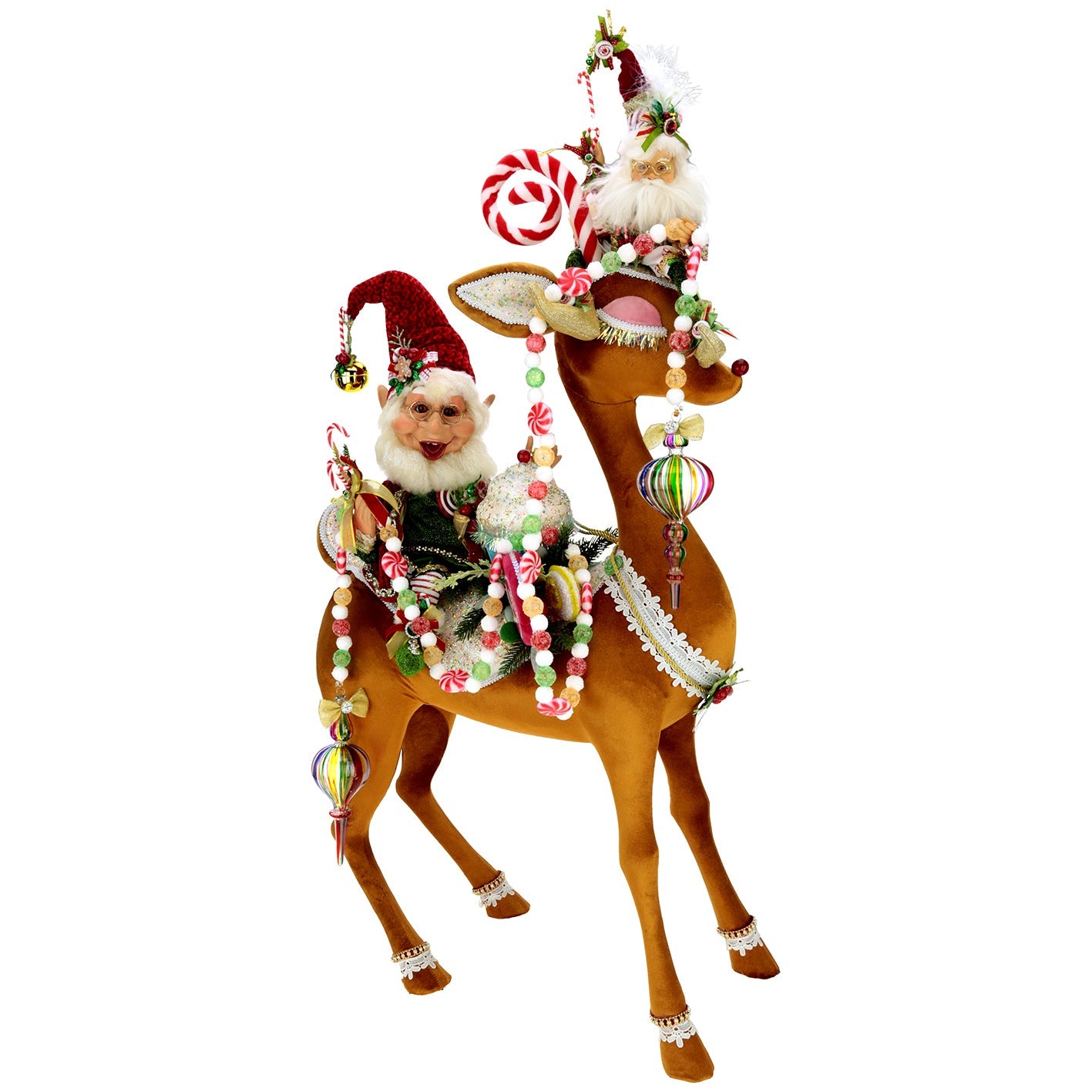Candycane Elf On Deer 44" - Six Pieces Made