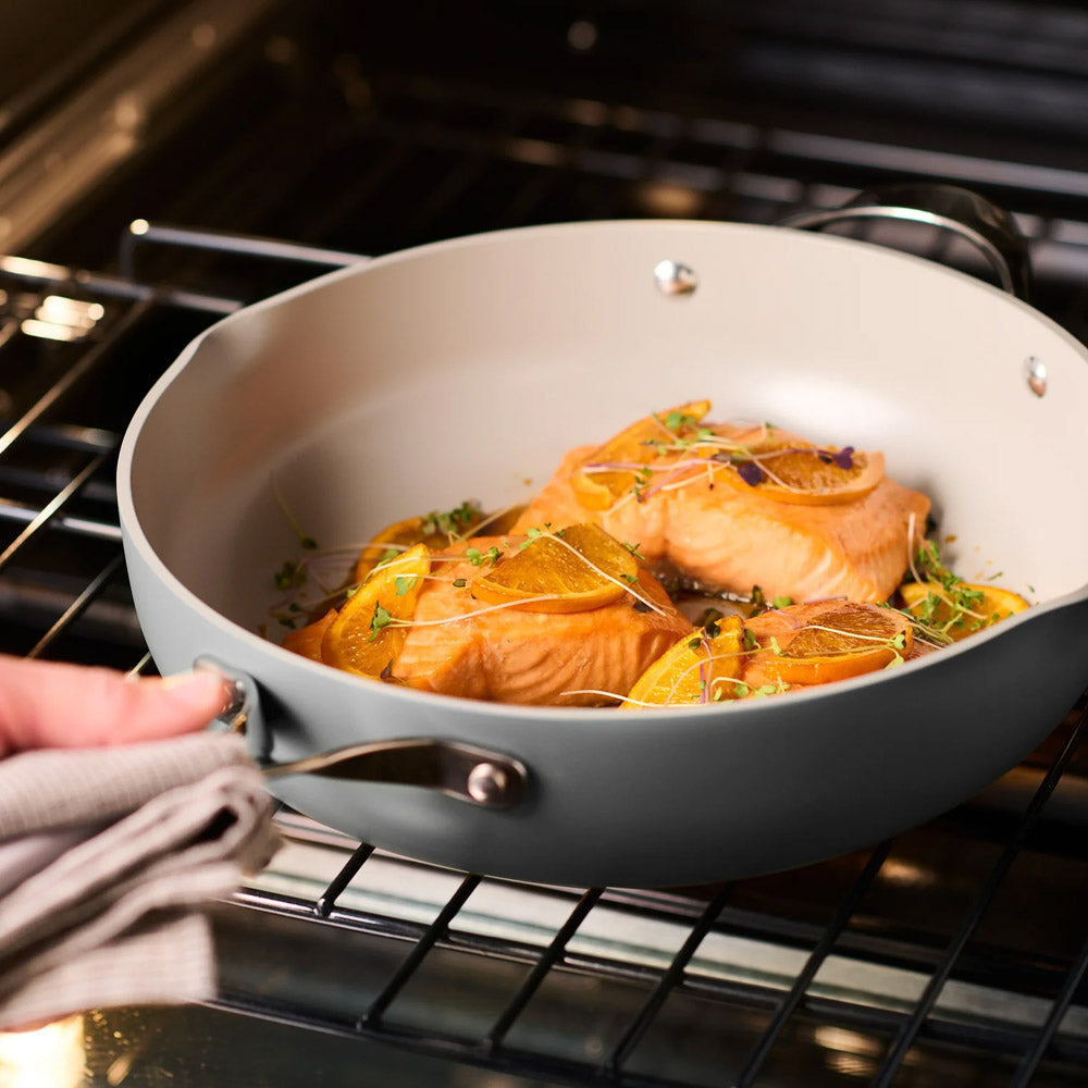 All in One Plus Pan Sea Salt Ceramic Non Stick 5 Quart