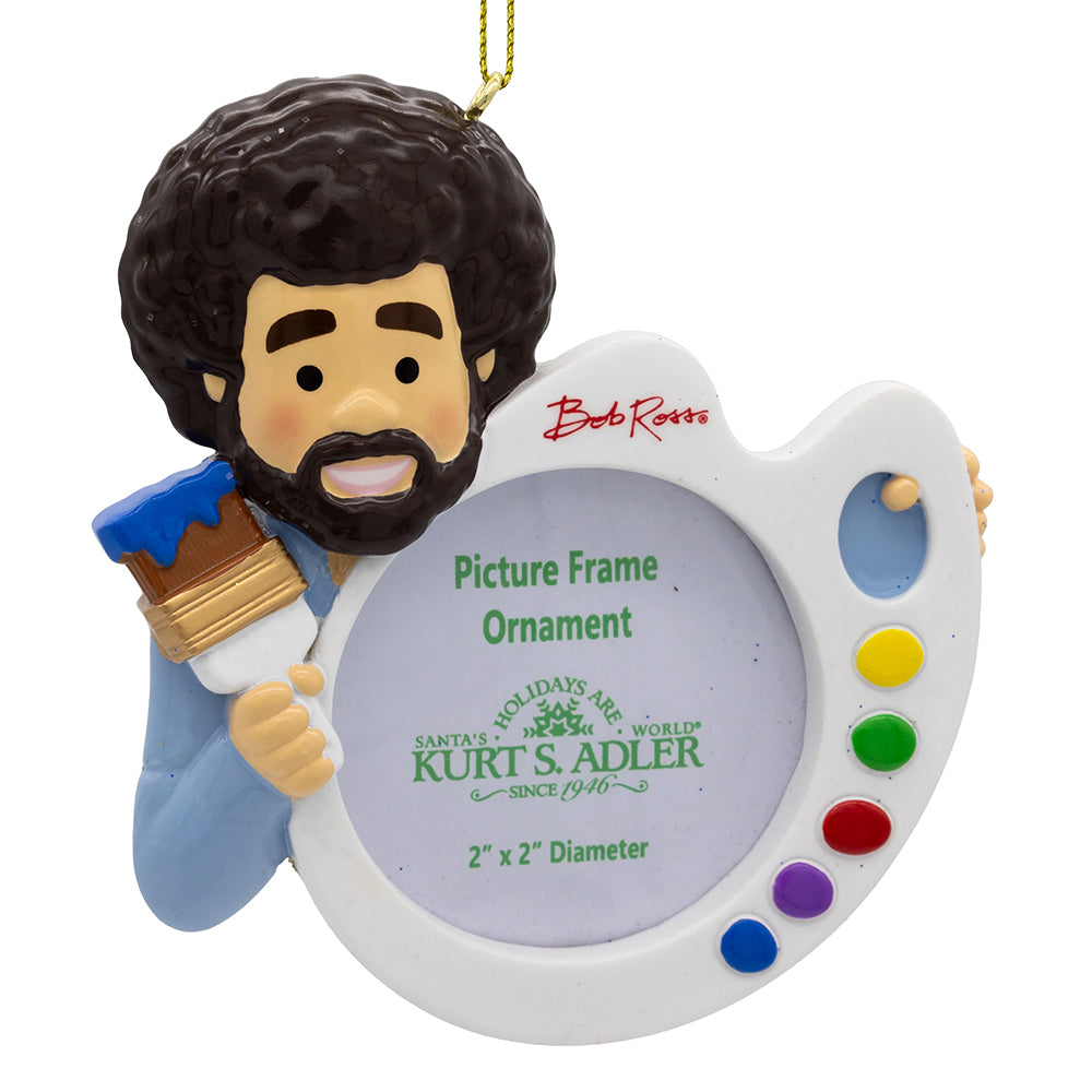 Bob Ross Picture Frame Resin Ornament 4.25"