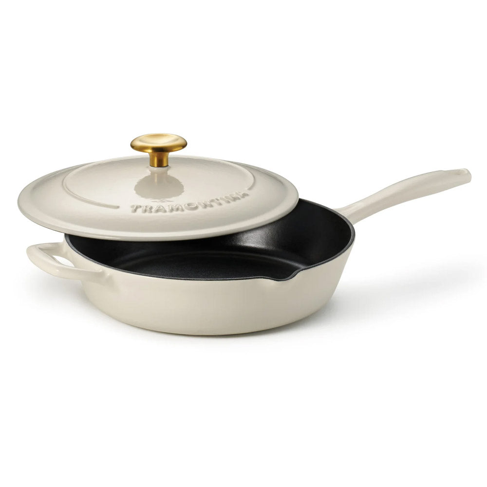 Bestow Latte Enameled Cast-Iron Covered Skillet 10 Inch