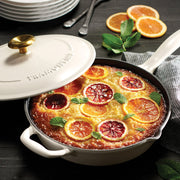 Bestow Latte Enameled Cast-Iron Covered Skillet 10 Inch