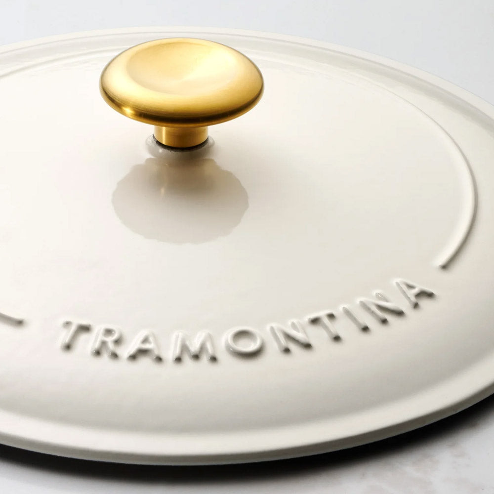 Bestow Latte Enameled Cast-Iron Covered Skillet 10 Inch
