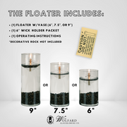 Wolfard Floating Oil Lamp Candle Trio Set of 3 PLUS Bonus Quart of Clear Lamp Oil