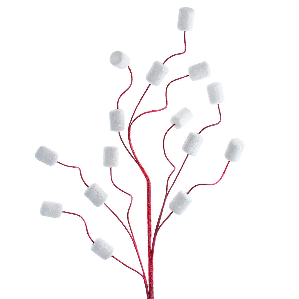 Marshmallow with Red Glitter Spray 30"