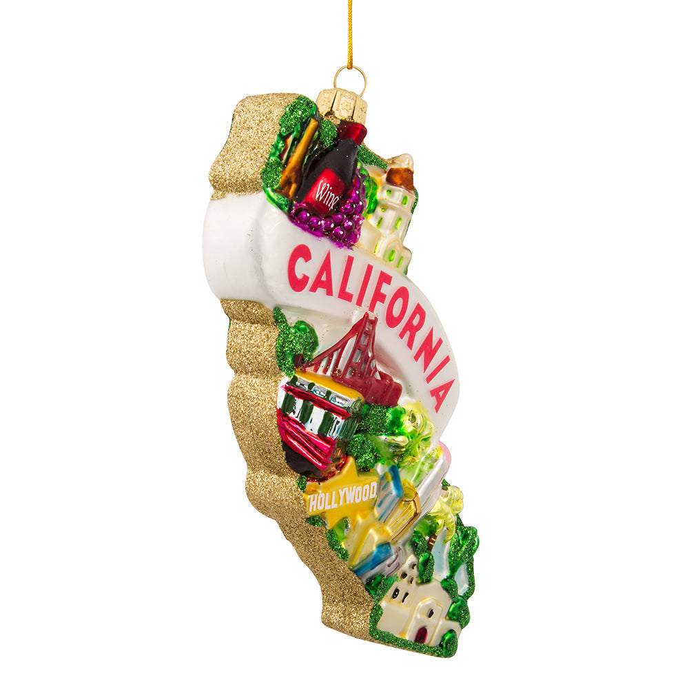 California Cityscapes Glass Ornament 5"