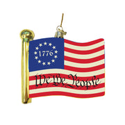 1776 We the People American Flag 250th Anniversary Glass Ornament