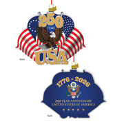 250th U.S.A. Anniversary Flag Glass Ornament
