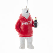 Coca-Cola® Polar Bear Wearing Hoodie Ornament 3.625"