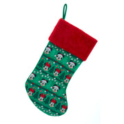 Green and Red Mickey and Minnie Mouse Stocking 19"
