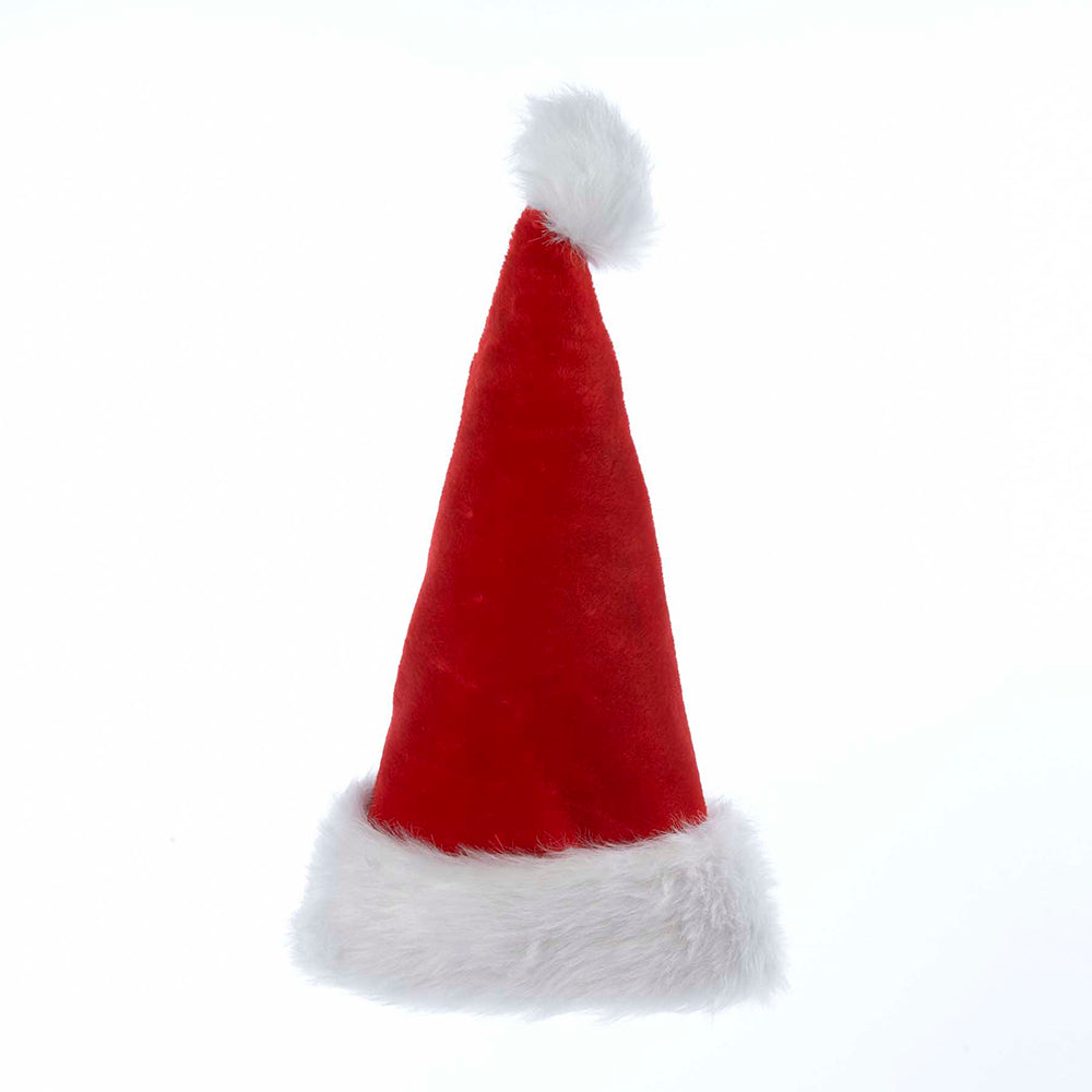 Plush Santa Hat with Fur Cuff & Pom 17"