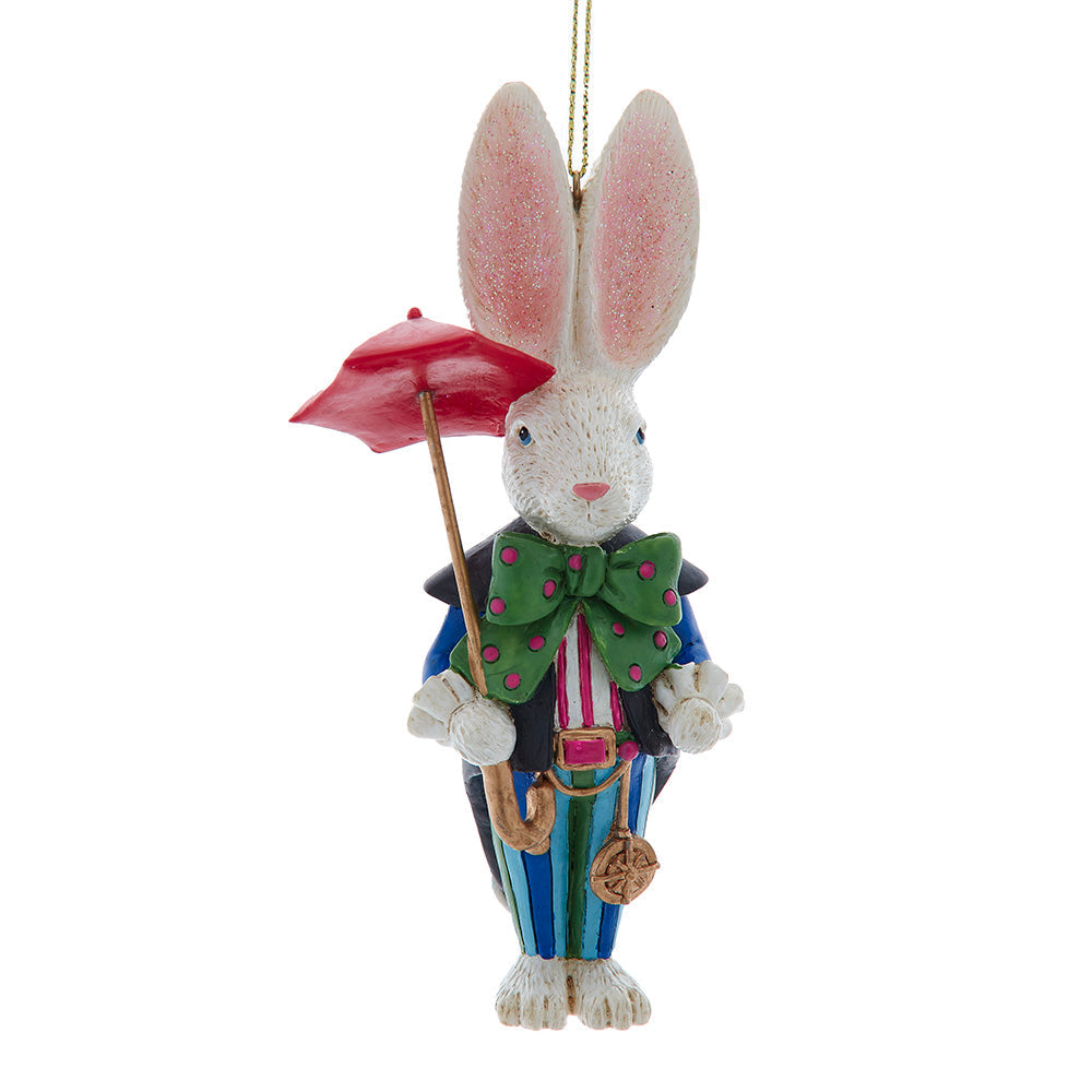 Hollywood White Rabbit Nutcracker Ornament 5.25"
