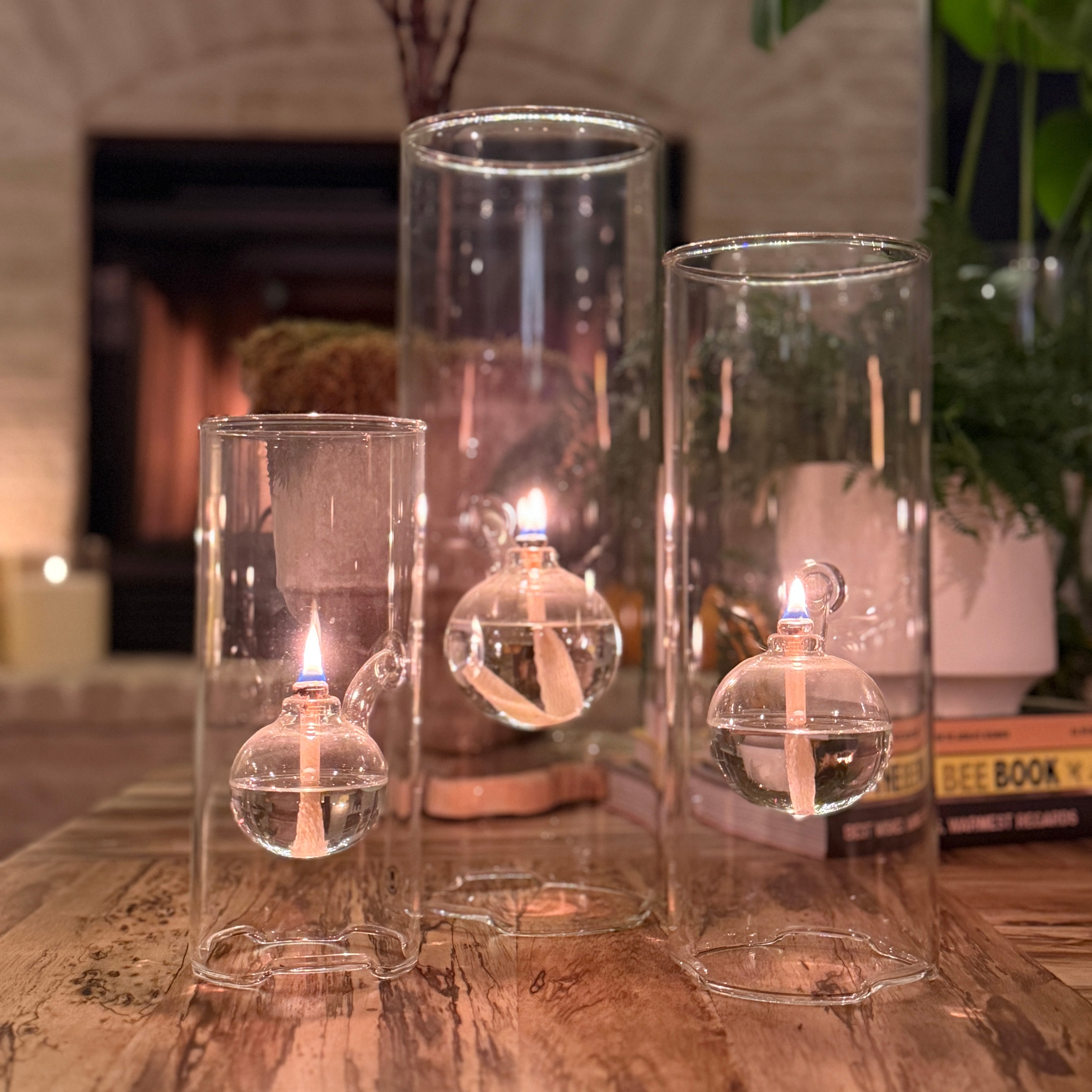 The Grand Trio Wolfard Oil Lamp Set of 3 Plus Clear Lamp Oil