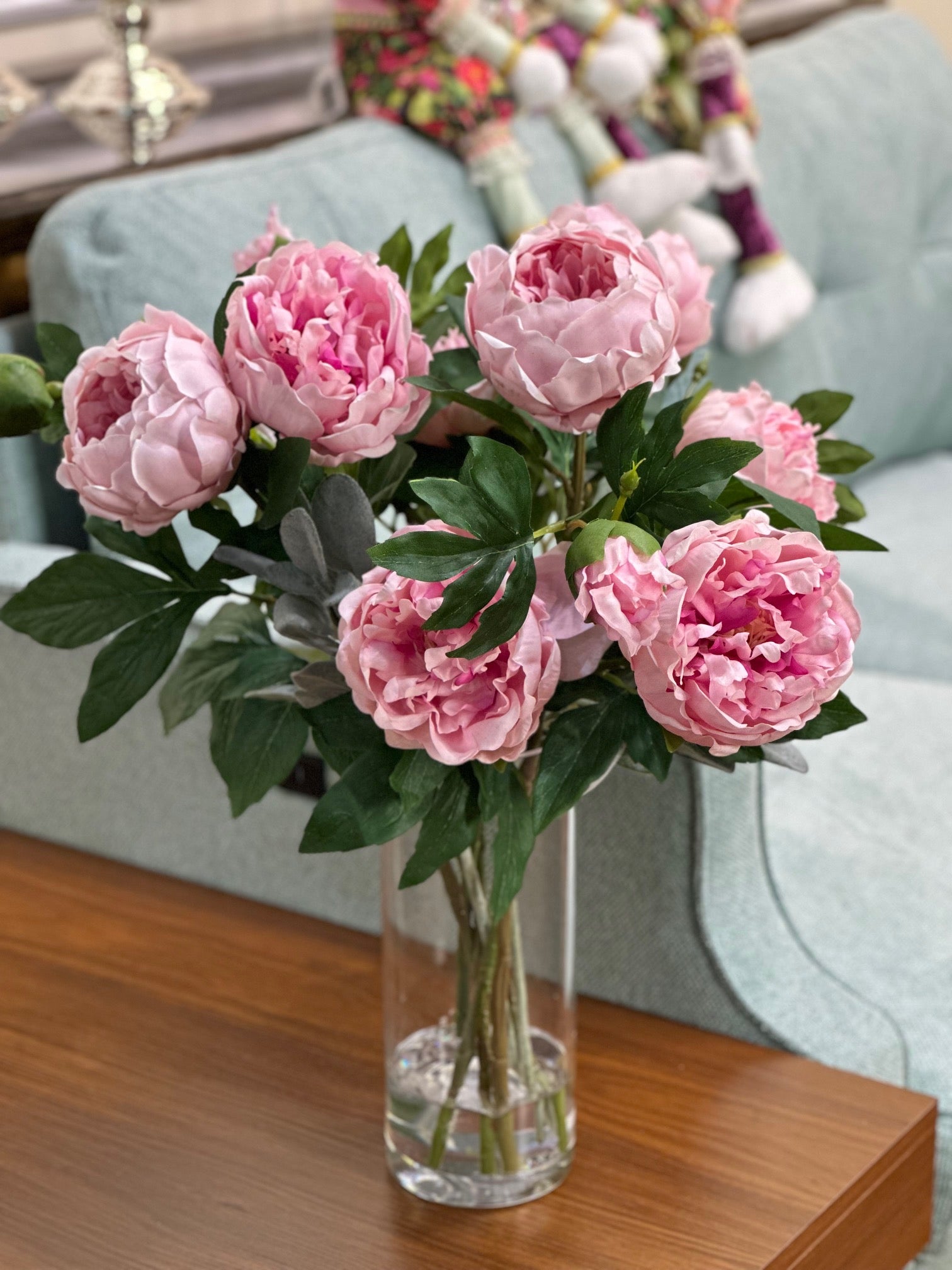 Natural Touch Ruffled Peony Stem Lavender 23 to 32 Inches Set of 6