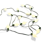 Matte White Kismet Bulb LED String Light Set on Green Wire with 15 Bulbs