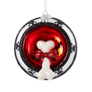Noble Gems Dog Bone In Bowl Glass Ornament 4.25"