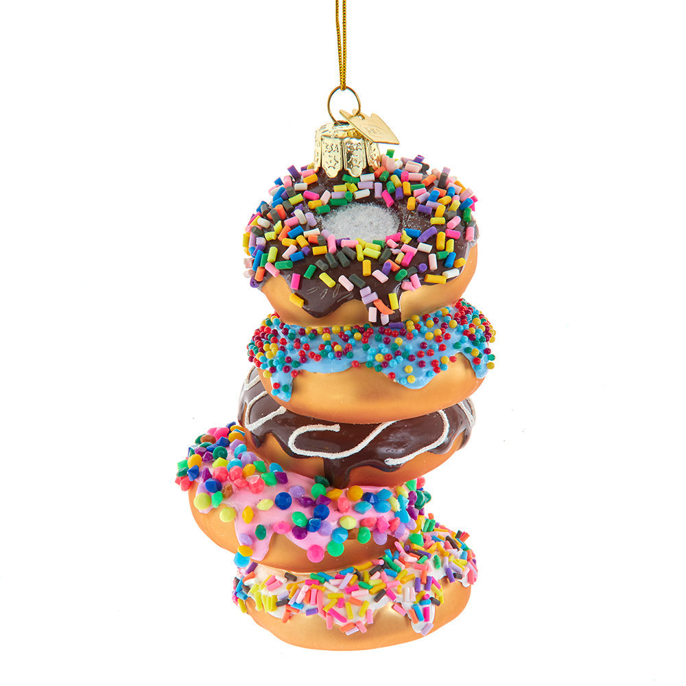 Noble Gems Donuts Stack Glass Ornament 4.25"