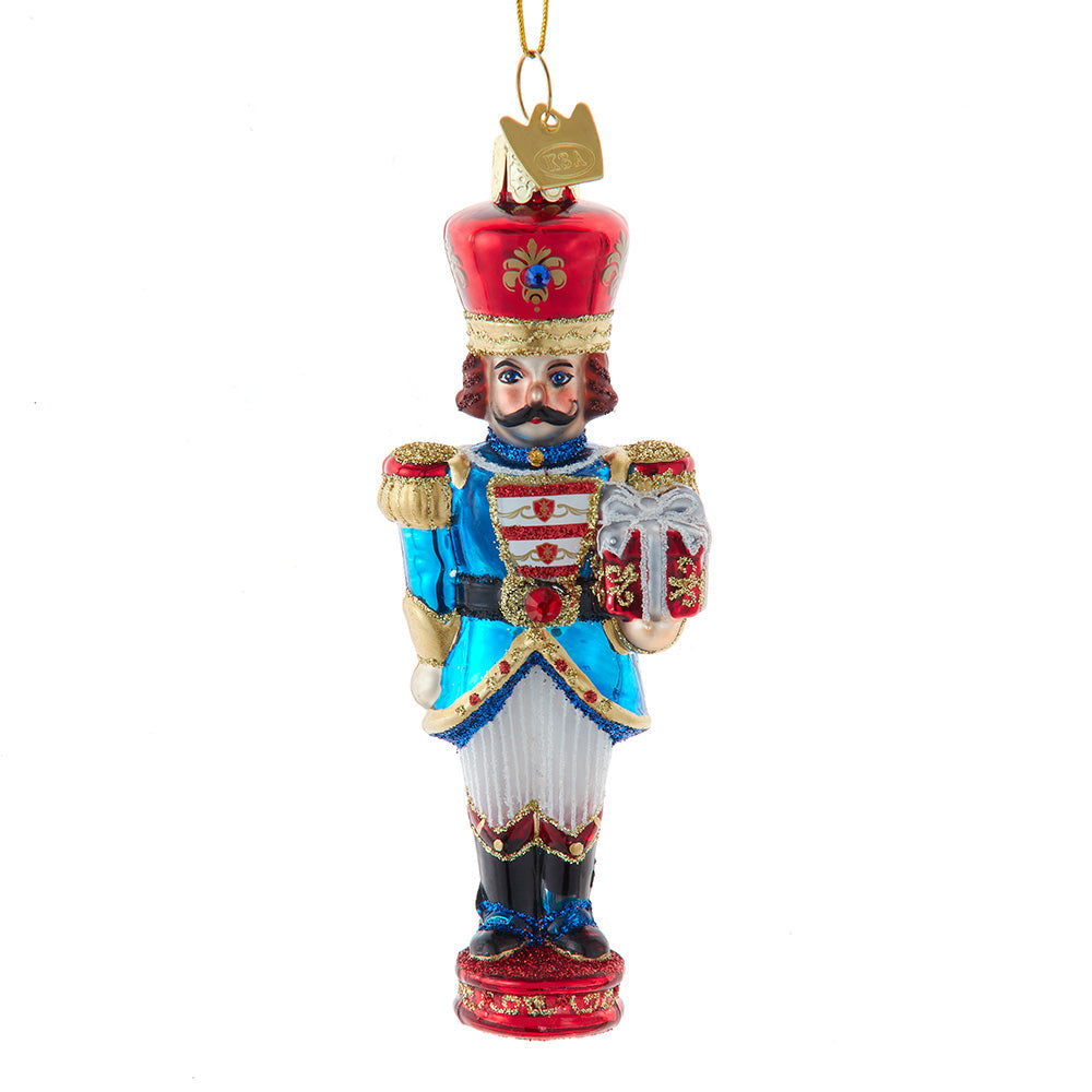 Noble Gems Elegant Nutcracker Glass Ornament 4.5"