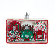Noble Gems Christmas Donuts Glass Ornament 4.5"