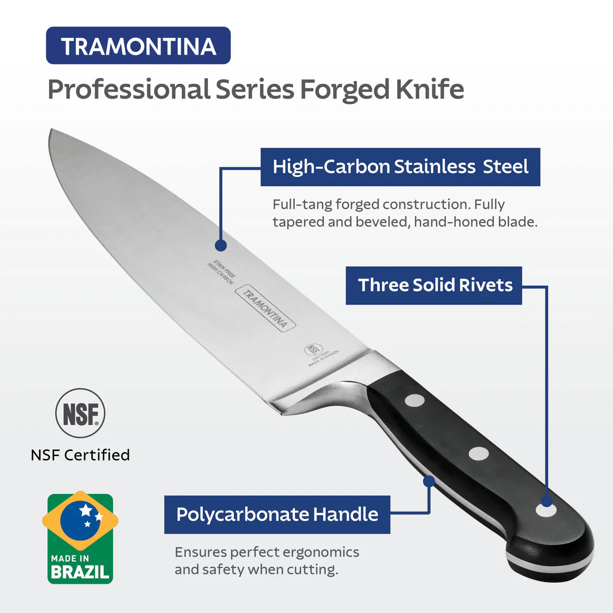 Professional Series High-Carbon Steel Cook's Knife 8"