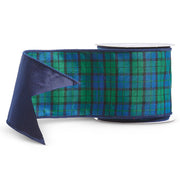 Black Watch Plaid Wired Ribbon 4" x 10 Yards