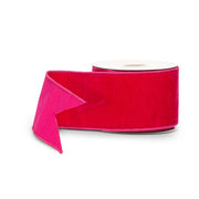 Fuchsia Pink Velvet Wired Ribbon 4" x 10 Yards
