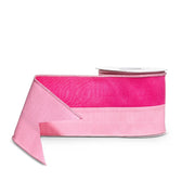 Pink Two-Tone Velvet Wired Ribbon 4 Inches x 10 Yards