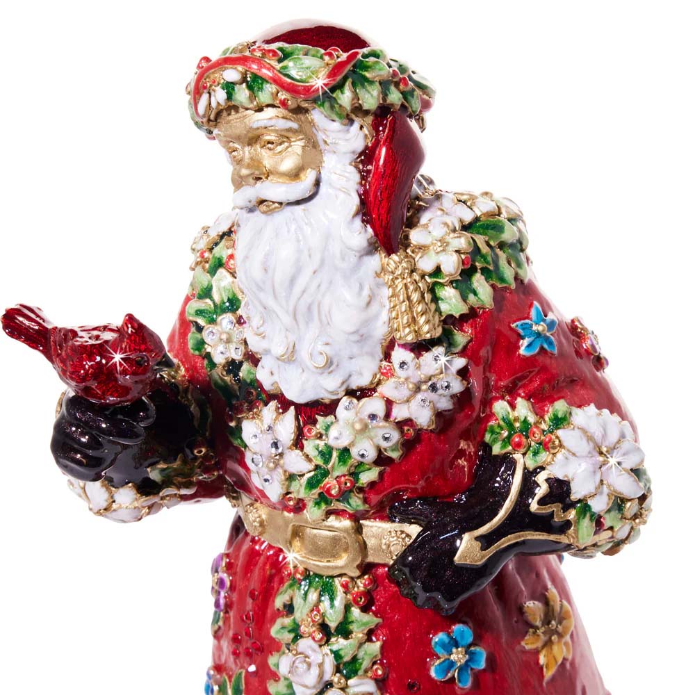 Floral Santa Figural Box