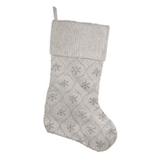 White Snowflake Embroidery Stocking 20"