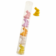 Tube of Flocked Bunnies 3" Set of 6