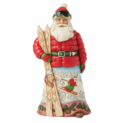 Gone Skiing Christmas at the Lodge Santa with Skiis