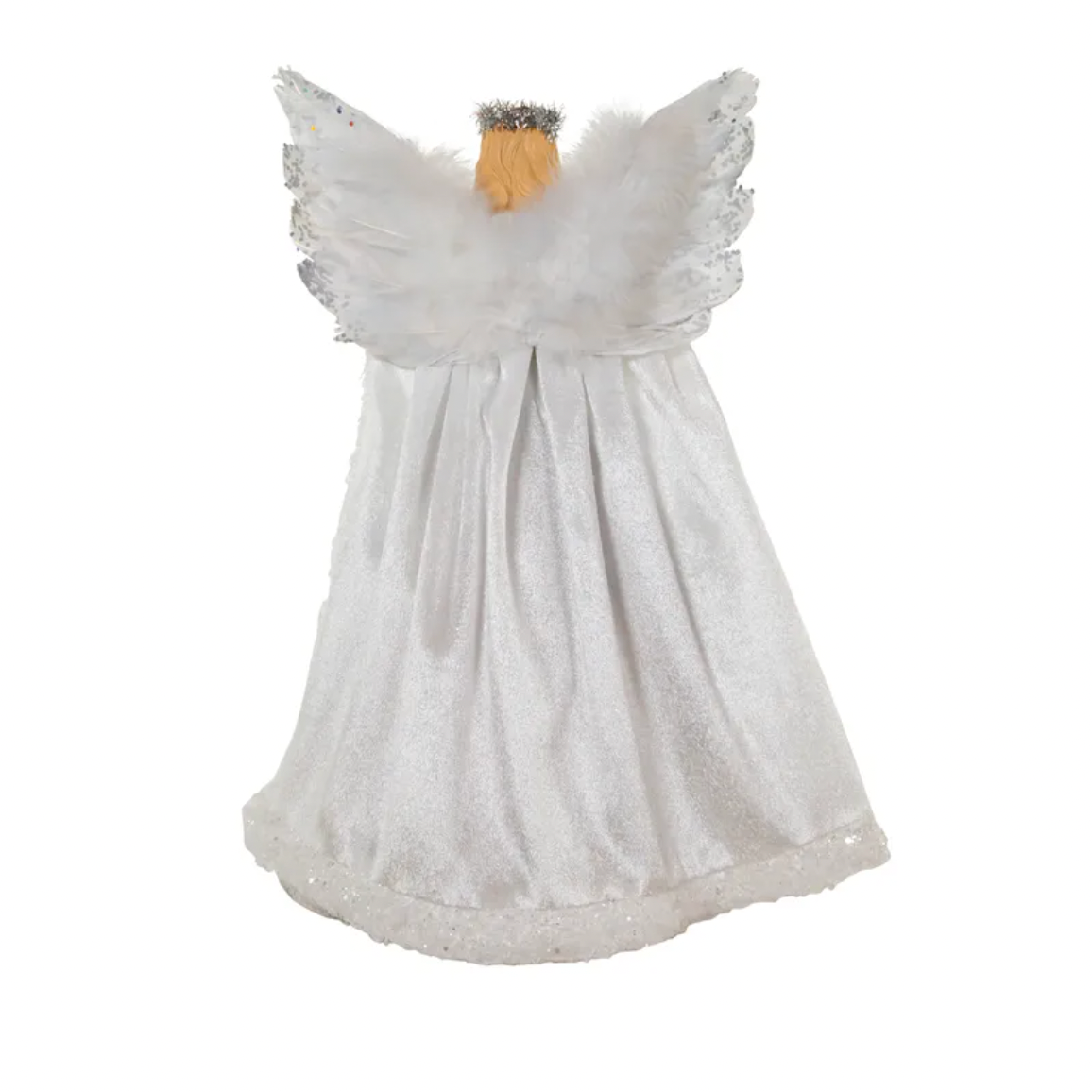 Ivory with Silver and Lavender Blue Angel 10 Light Tree Topper 16"