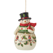 Snowman with Cardinal Ornament