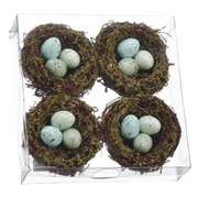 Robin's Eggs in Natural Nest 1.7 x 6.2 x 6.2" Set of 4