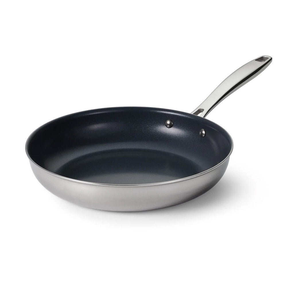 Tri-Ply Clad Stainless Steel Ceramic Nonstick Fry Pan 10 Inch