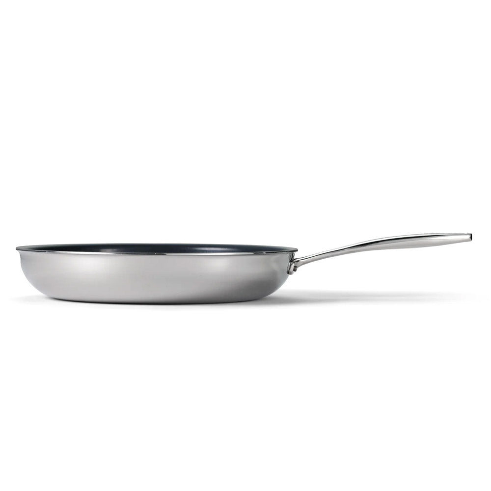 Tri-Ply Clad Stainless Steel Ceramic Nonstick Fry Pan 12 Inch