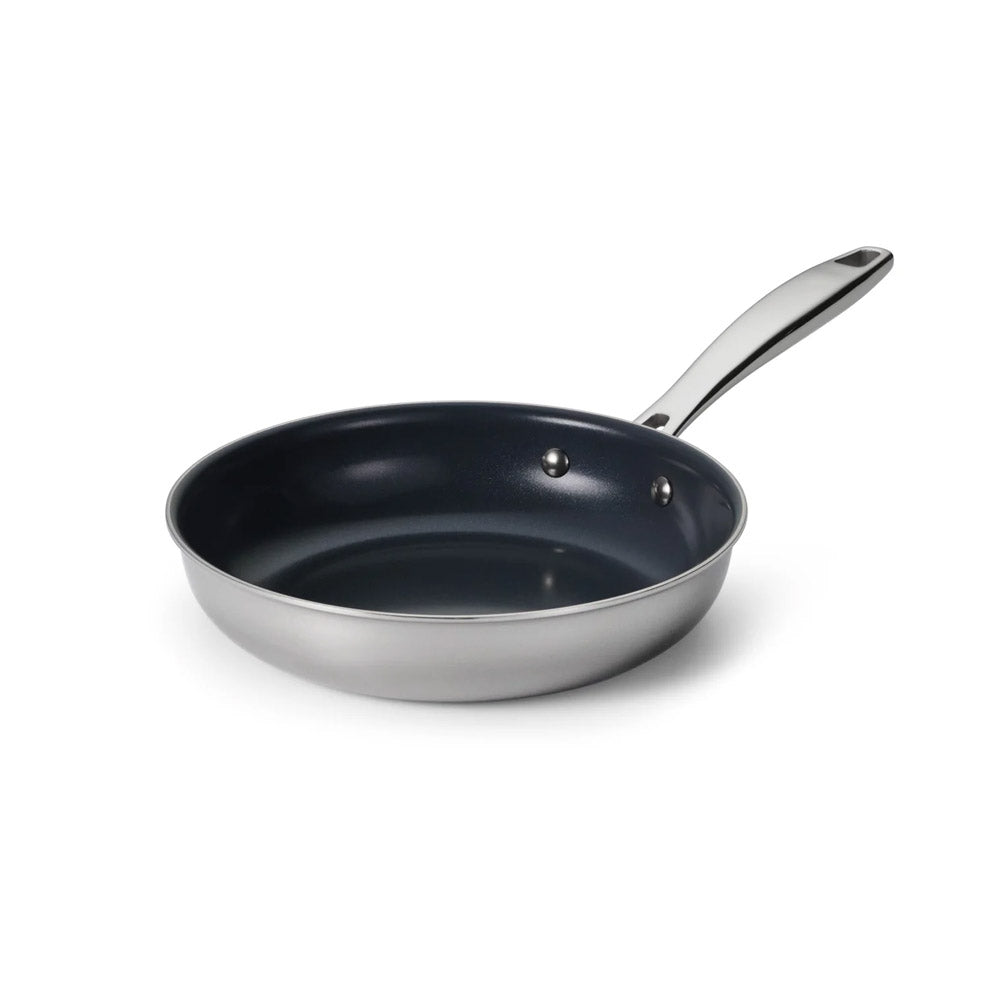 Tri-Ply Clad Stainless Steel Ceramic Nonstick Fry Pan 8 Inch