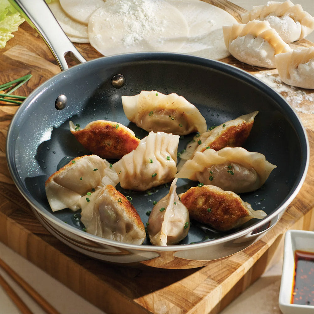 Tri-Ply Clad Stainless Steel Ceramic Nonstick Fry Pan 8 Inch