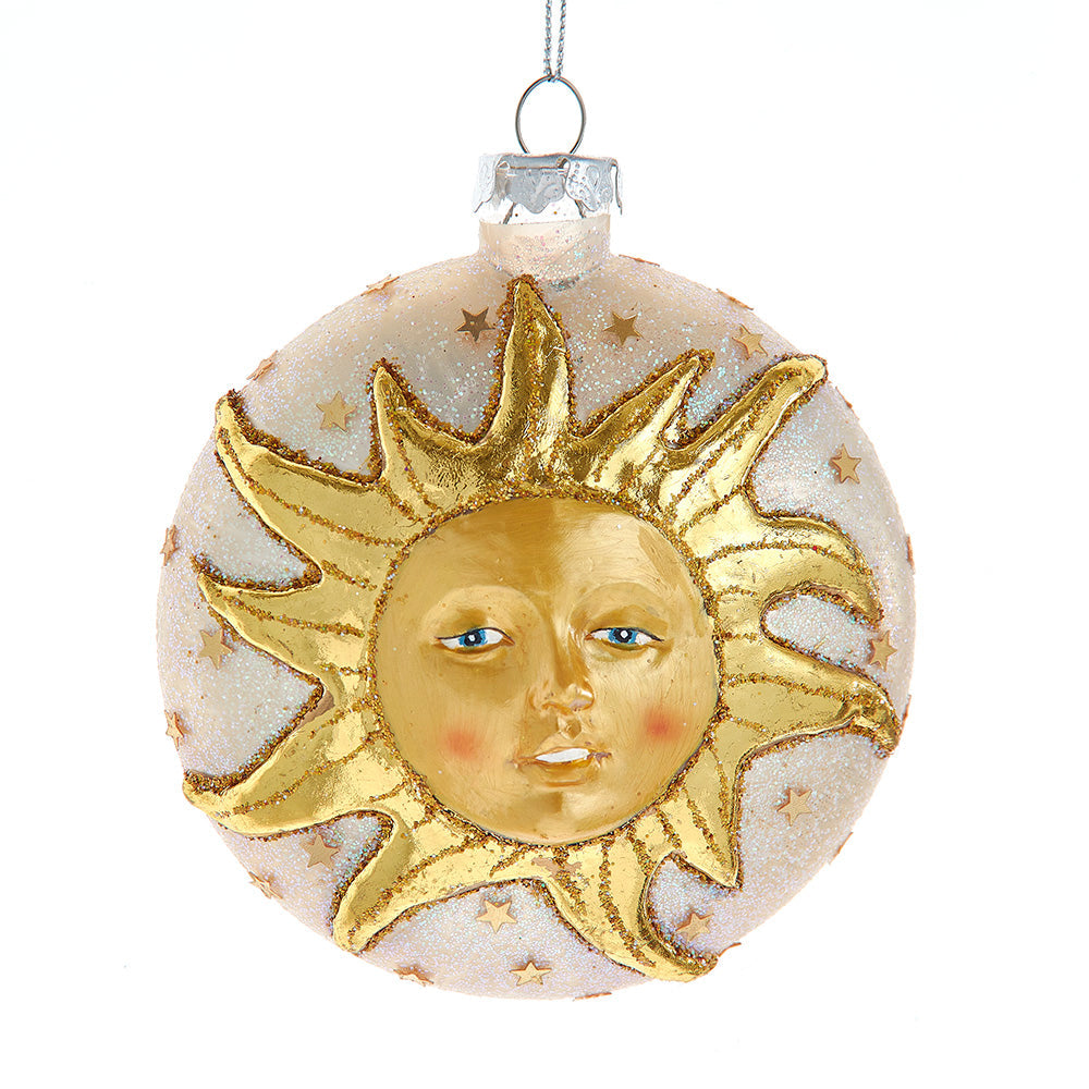 Ball with Sun Pattern Glass Ornament 100mm