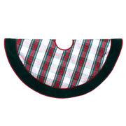 Red and Green Plaid Velvet Tree Skirt 48 Inch Diameter