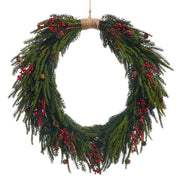 Holiday Berry, Pinecone and Pine Wreath 33"