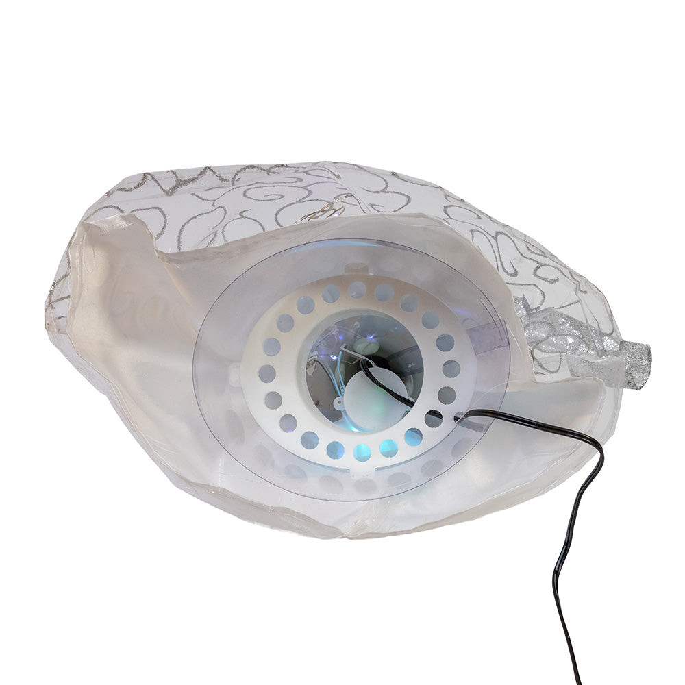 Silver Angel Fairy LED Fiber Optic 30 Light Tree Topper 12"