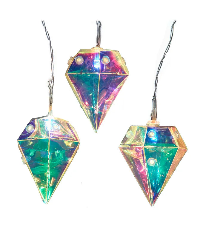 Warm White LED Iridescent Diamond 20 Light Set