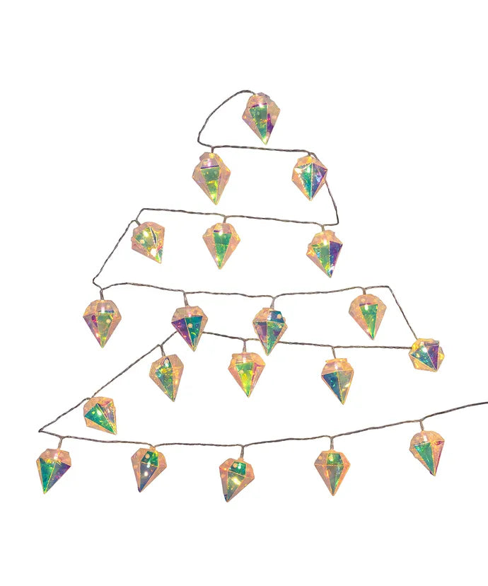 Warm White LED Iridescent Diamond 20 Light Set