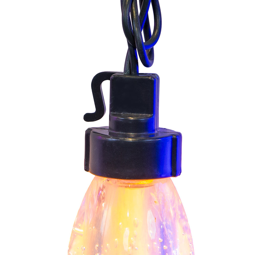 10-Piece Dual Color Multicolor & Warm White LED Bubble C9 String Yard Stakes