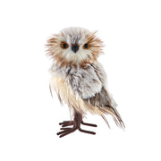 Brown and Cream Standing Owl Ornament 7.5"