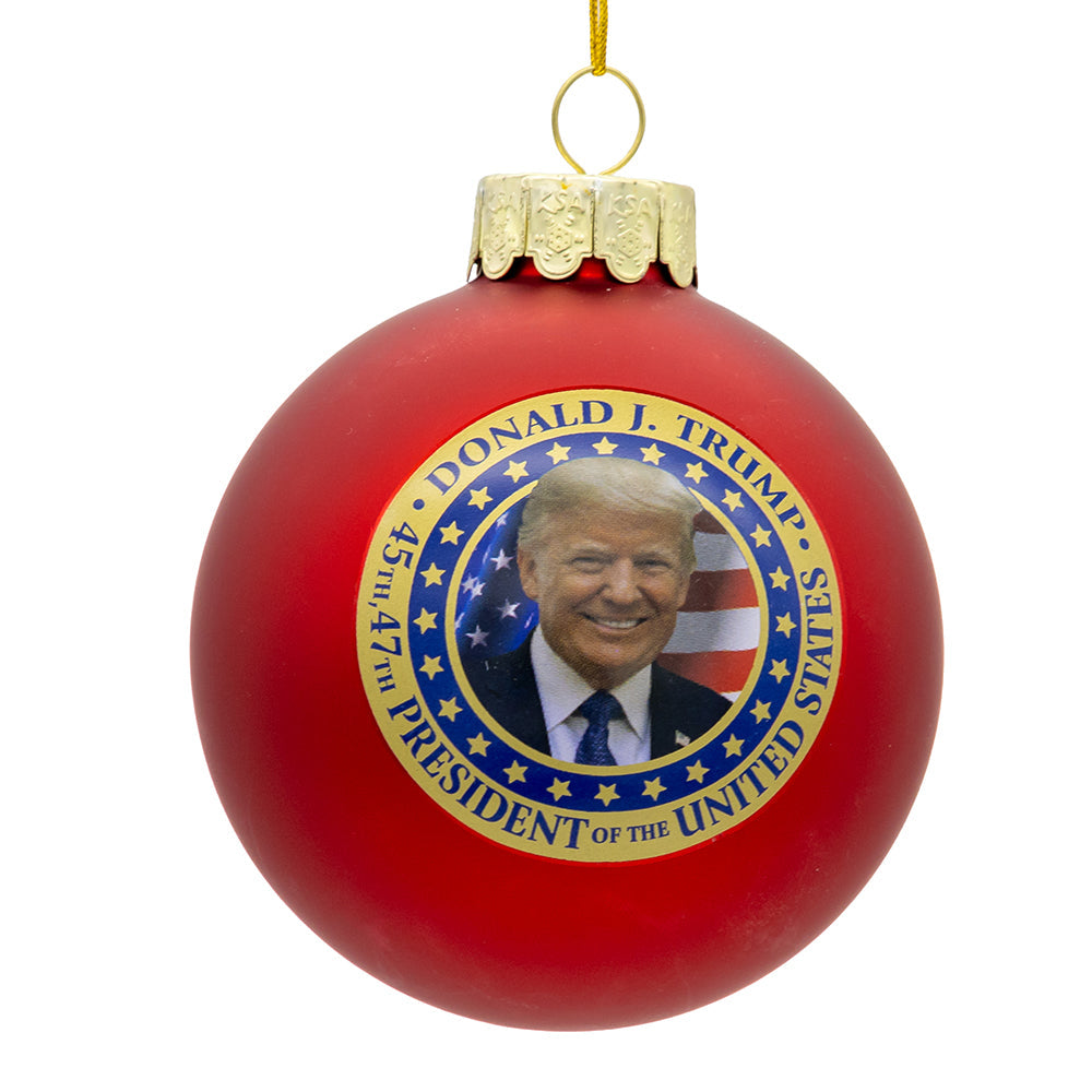 President Trump 45 and 47 Glass Ball Ornament 80MM